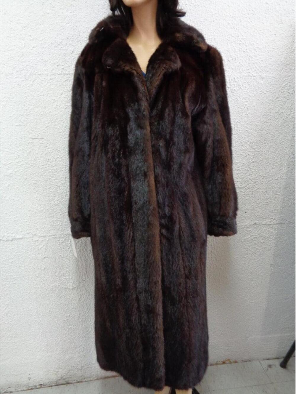 Mint Canadian Dark Ranch Mink Fur Coat Jacket Women Woman Size 12-14 Large
